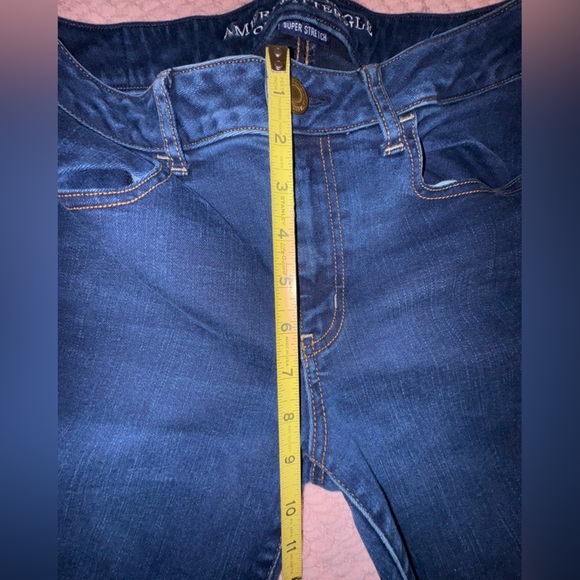 American Eagle Blue Denim Women's super stretch skinny Jeggings. Size 10. VGUC - Picture 6 of 13